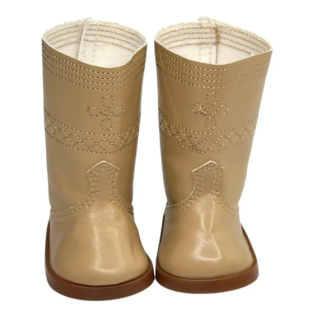American Girl Ivy Doll Boots Julie's Friend Meet Outfit Shoes Tan Brown Retired